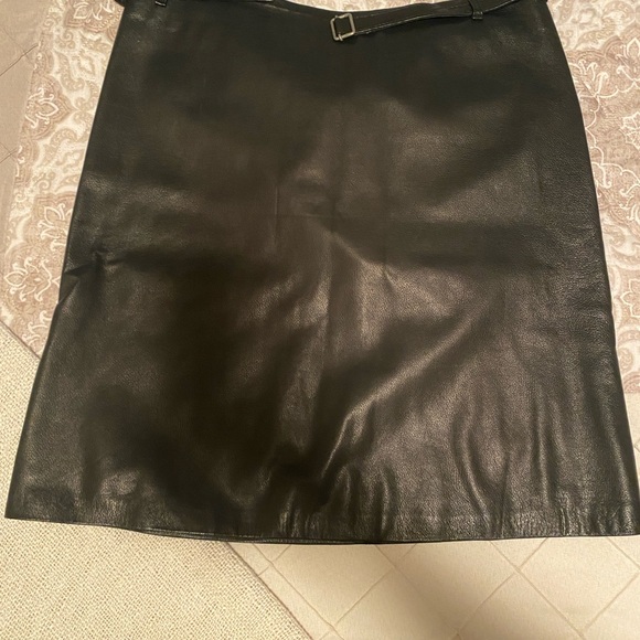 Ann Demeulemeester Dresses & Skirts - Black lamb Leather A-Line Skirt